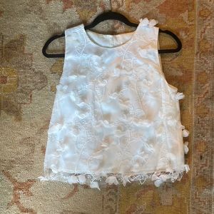 Eliza J Sheer Overlay floral top